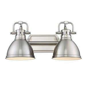 Golden - 3602-BA2 PW-PW - Two Light Bath Vanity - Duncan PW - Pewter