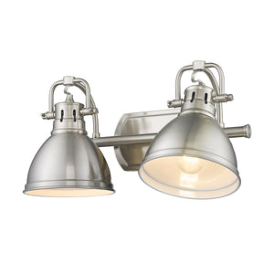 Golden - 3602-BA2 PW-PW - Two Light Bath Vanity - Duncan PW - Pewter