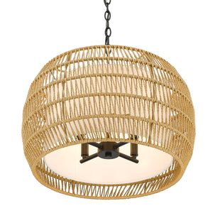 Golden - 6805-4 BLK-NR - Four Light Chandelier - Everly - Matte Black