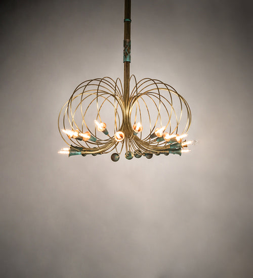 Meyda Tiffany - 238636 - LED Chandelier - Coyle Logan - Brushed Brass/Goldtastic