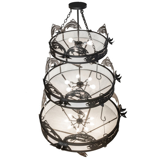 Meyda Tiffany - 240759 - 18 Light Chandelier - Catch Of The Day - Oil Rubbed Bronze/Industrial Steel