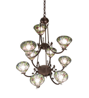 Meyda Tiffany - 241038 - Nine Light Chandelier - Tiffany Roman - Mahogany Bronze