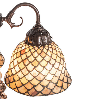 Meyda Tiffany - 245477 - Three Light Table Lamp - Tiffany Fishscale - Mahogany Bronze