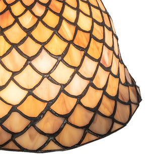 Meyda Tiffany - 245477 - Three Light Table Lamp - Tiffany Fishscale - Mahogany Bronze