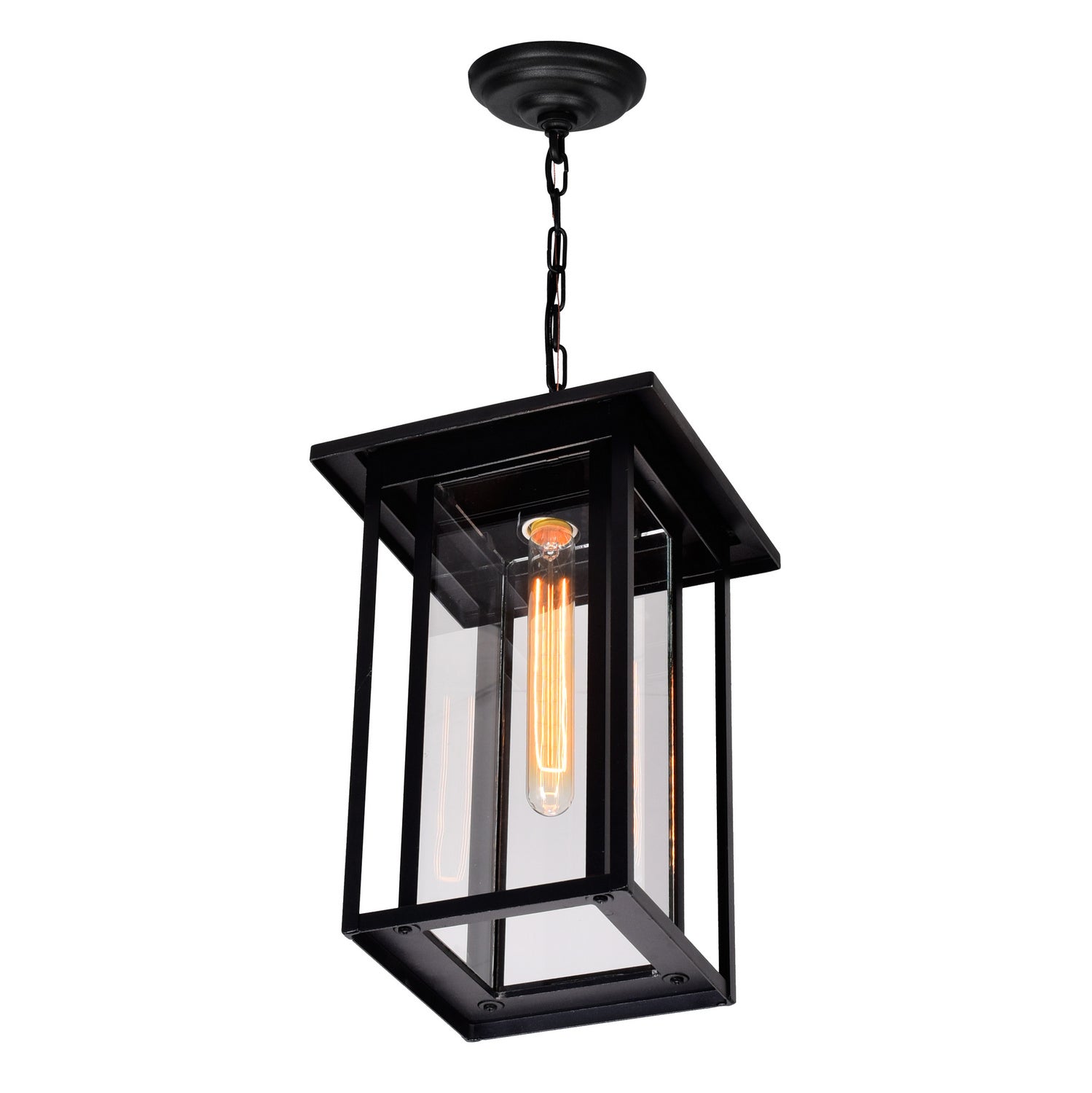 CWI Lighting - 0417P9-1-101 - One Light Outdoor Hanging Lantern - Crawford - Black