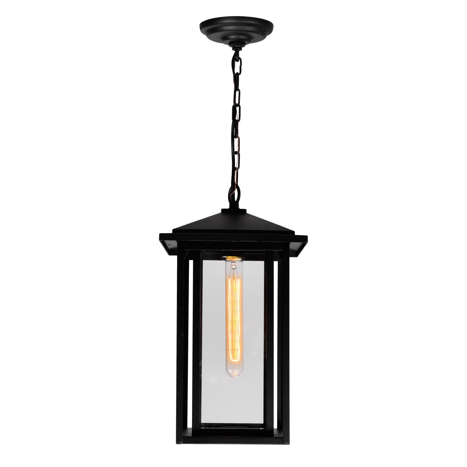 CWI Lighting - 0417P9-1-101 - One Light Outdoor Hanging Lantern - Crawford - Black