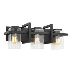 Generation Lighting. - 4441503-112 - Three Light Wall / Bath - Mitte - Midnight Black