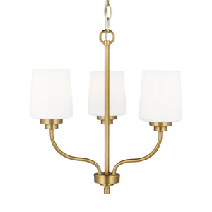 Generation Lighting. - 3102803-848 - Three Light Chandelier - Windom - Satin Brass