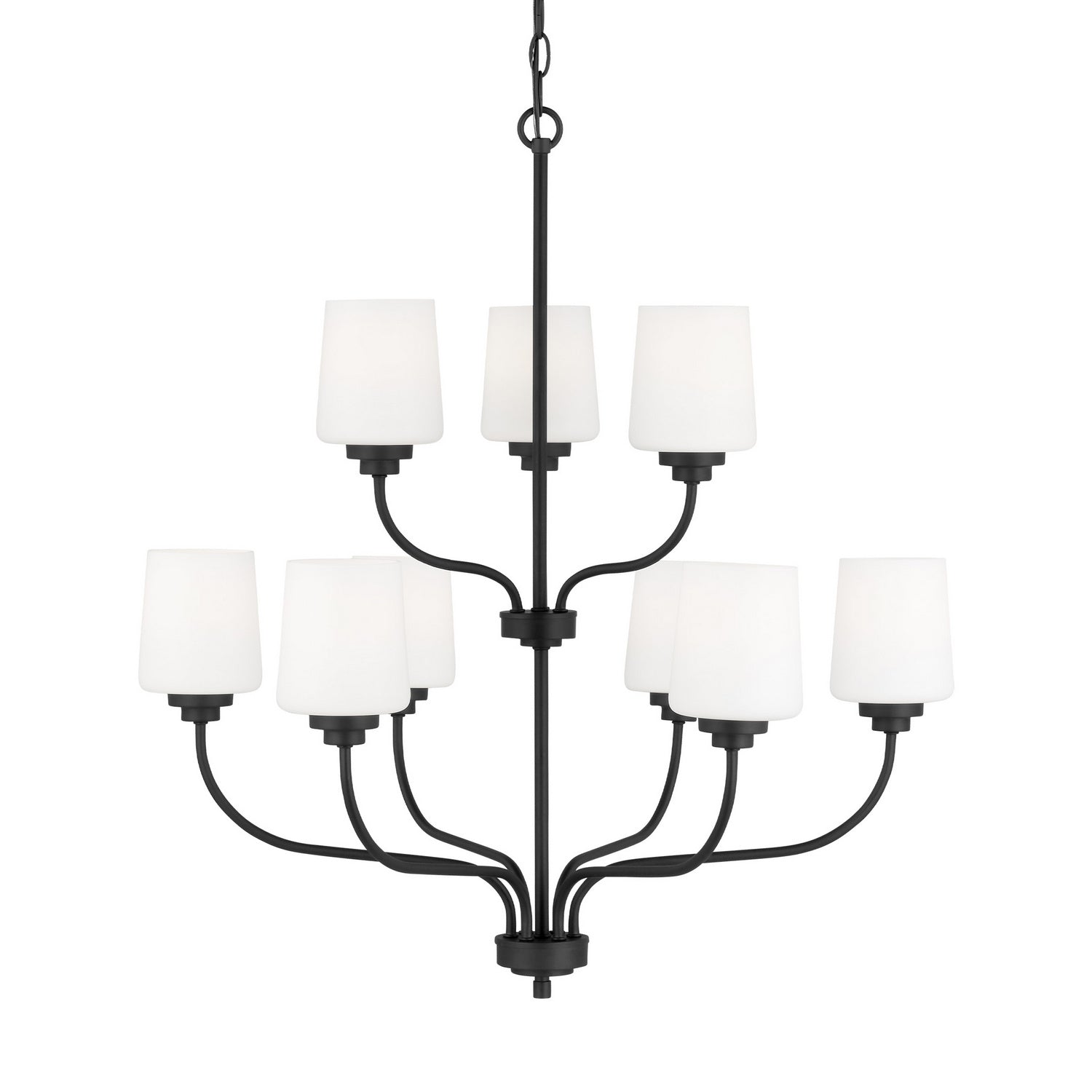 Generation Lighting. - 3102809-112 - Nine Light Chandelier - Windom - Midnight Black