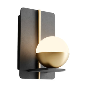 Oxygen - 3-554-1540 - LED Wall Sconce - Iota - Black W/ Aged Brass