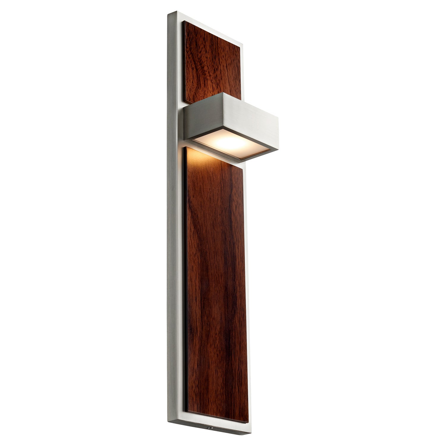 Oxygen - 3-401-24 - LED Wall Sconce - Guapo - Satin Nickel W/ Walnut