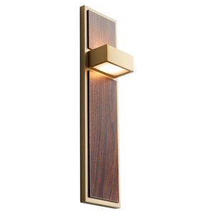 Oxygen - 3-401-40 - LED Wall Sconce - Guapo - Aged Brass W/ Walnut