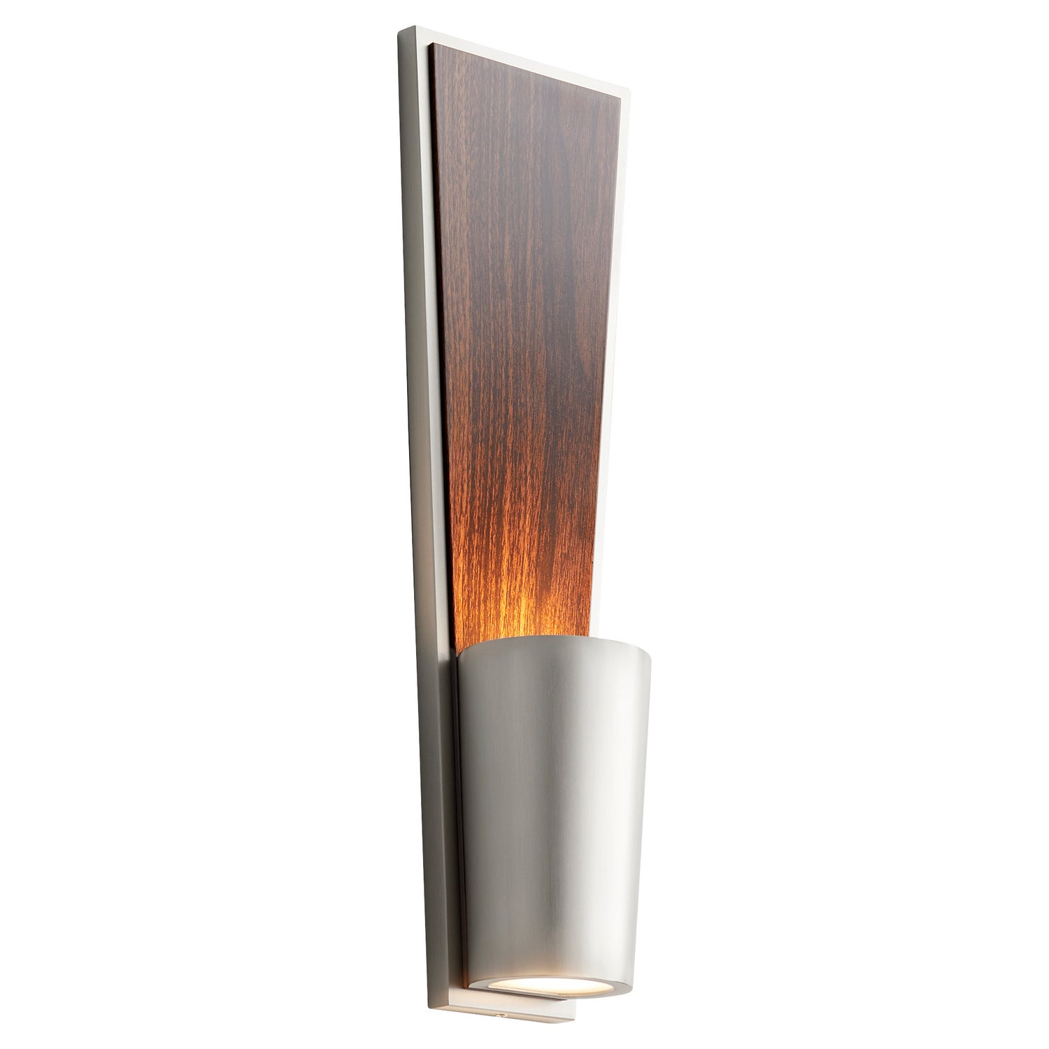 Oxygen - 3-402-24 - LED Wall Sconce - Favero - Satin Nickel W/ Walnut