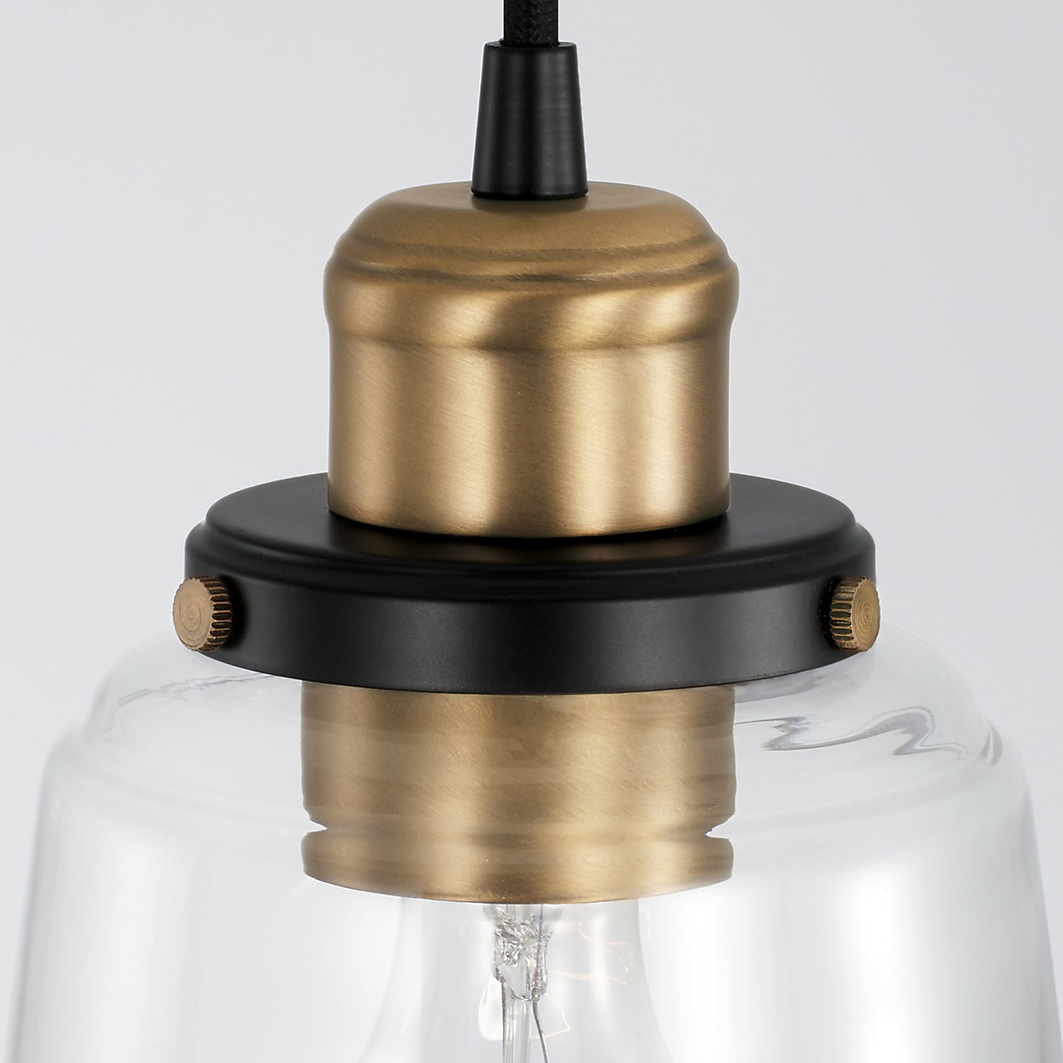 Capital Lighting - 3718AB-135 - One Light Pendant - Fallon - Aged Brass and Black