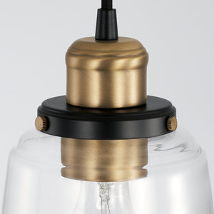 Capital Lighting - 3718AB-135 - One Light Pendant - Fallon - Aged Brass and Black
