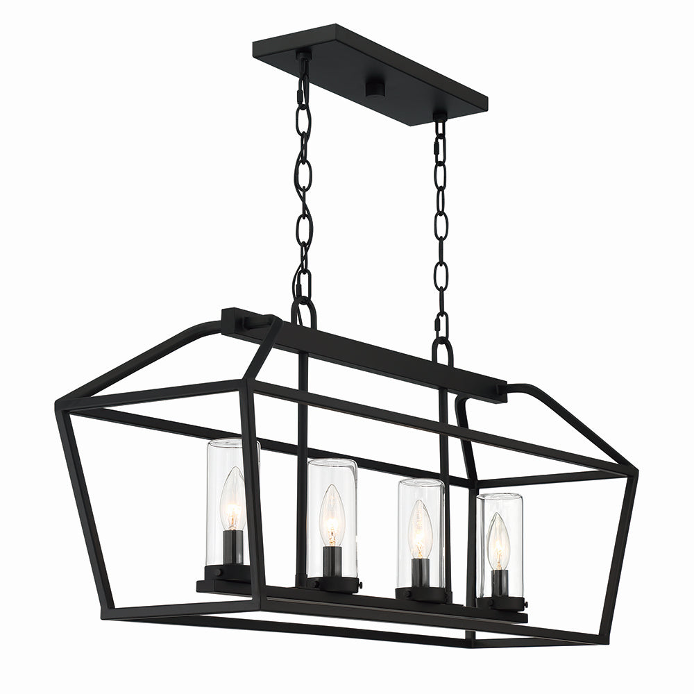 Eurofase - 42740-018 - Four Light Outdoor Chandelier - Bastille - Satin Black