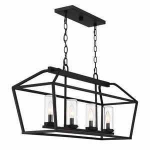 Eurofase - 42740-018 - Four Light Outdoor Chandelier - Bastille - Satin Black