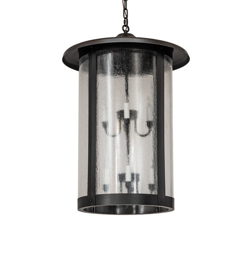 Meyda Tiffany - 241067 - Eight Light Pendant - Fulton - Craftsman Brown On Brass