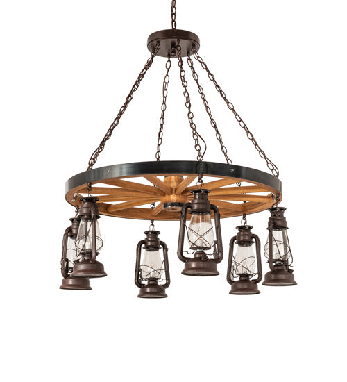 Meyda Tiffany - 242013 - Six Light Chandelier - Miners Lantern - Distressed Rust