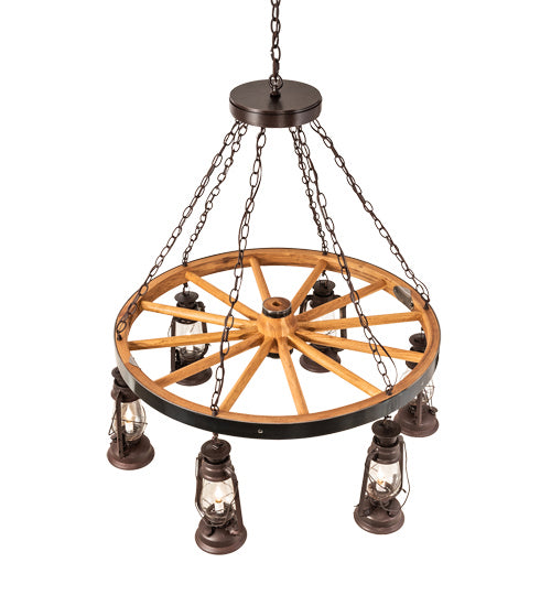 Meyda Tiffany - 242013 - Six Light Chandelier - Miners Lantern - Distressed Rust