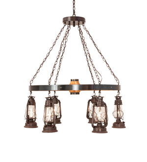 Meyda Tiffany - 242013 - Six Light Chandelier - Miners Lantern - Distressed Rust