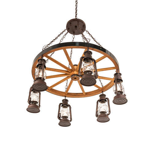 Meyda Tiffany - 242013 - Six Light Chandelier - Miners Lantern - Distressed Rust