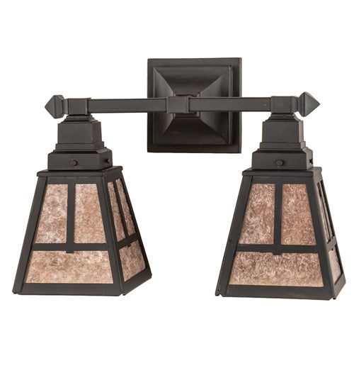 Meyda Tiffany - 242385 - Two Light Vanity - T" Mission" - Costello Black Hand Rubbed Iron