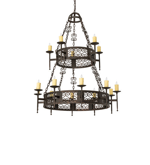 Meyda Tiffany - 242818 - 15 Light Chandelier - Toscano - Gilded Tobacco