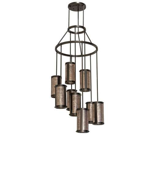 Meyda Tiffany - 245270 - Nine Light Chandelier - Cartier - Exterior Oil Rubbed Bronze