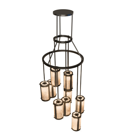 Meyda Tiffany - 245270 - Nine Light Chandelier - Cartier - Exterior Oil Rubbed Bronze