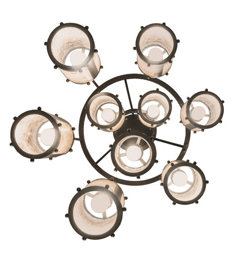 Meyda Tiffany - 245270 - Nine Light Chandelier - Cartier - Exterior Oil Rubbed Bronze