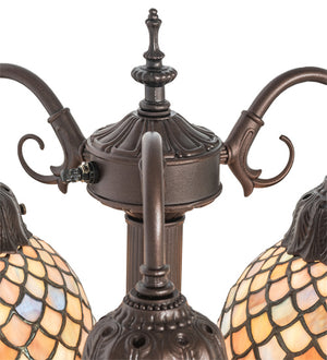 Meyda Tiffany - 245479 - Three Light Table Lamp - Tiffany Fishscale - Mahogany Bronze