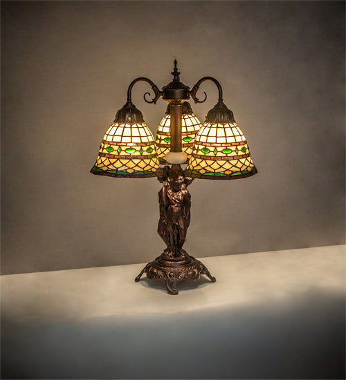 Meyda Tiffany - 245484 - Three Light Table Lamp - Tiffany Roman - Mahogany Bronze