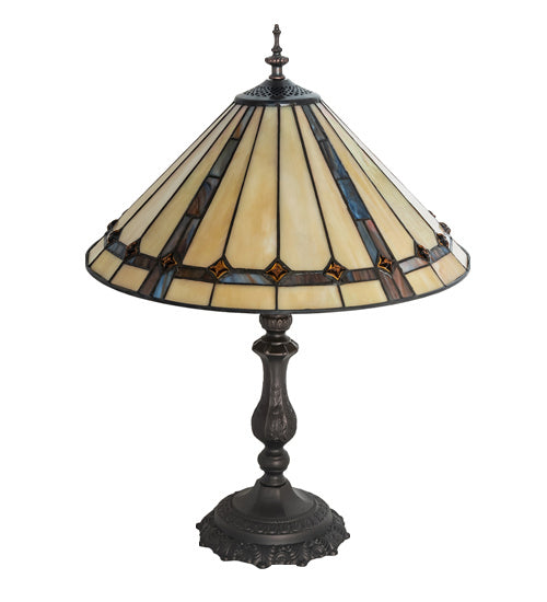 Meyda Tiffany - 245630 - Three Light Table Lamp - Belvidere - Mahogany Bronze