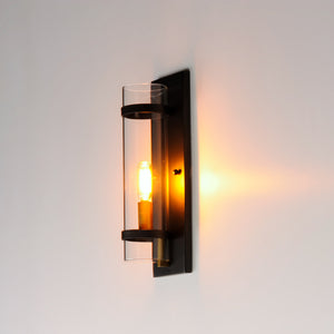 Maxim - 2640BKAB - One Light Wall Sconce - Capitol - Black / Antique Brass