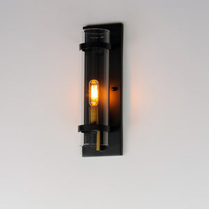 Maxim - 2640BKAB - One Light Wall Sconce - Capitol - Black / Antique Brass