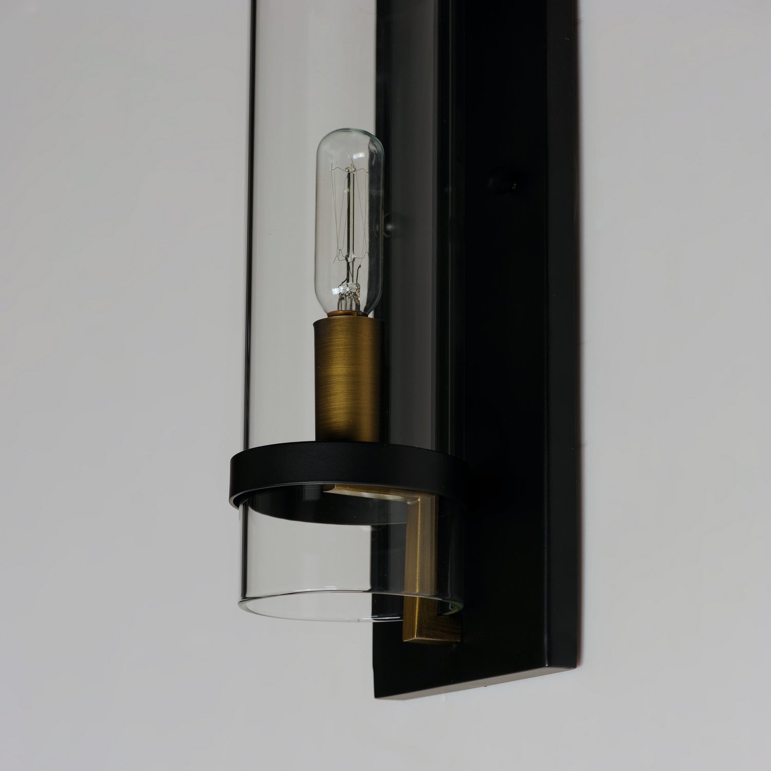 Maxim - 2640BKAB - One Light Wall Sconce - Capitol - Black / Antique Brass