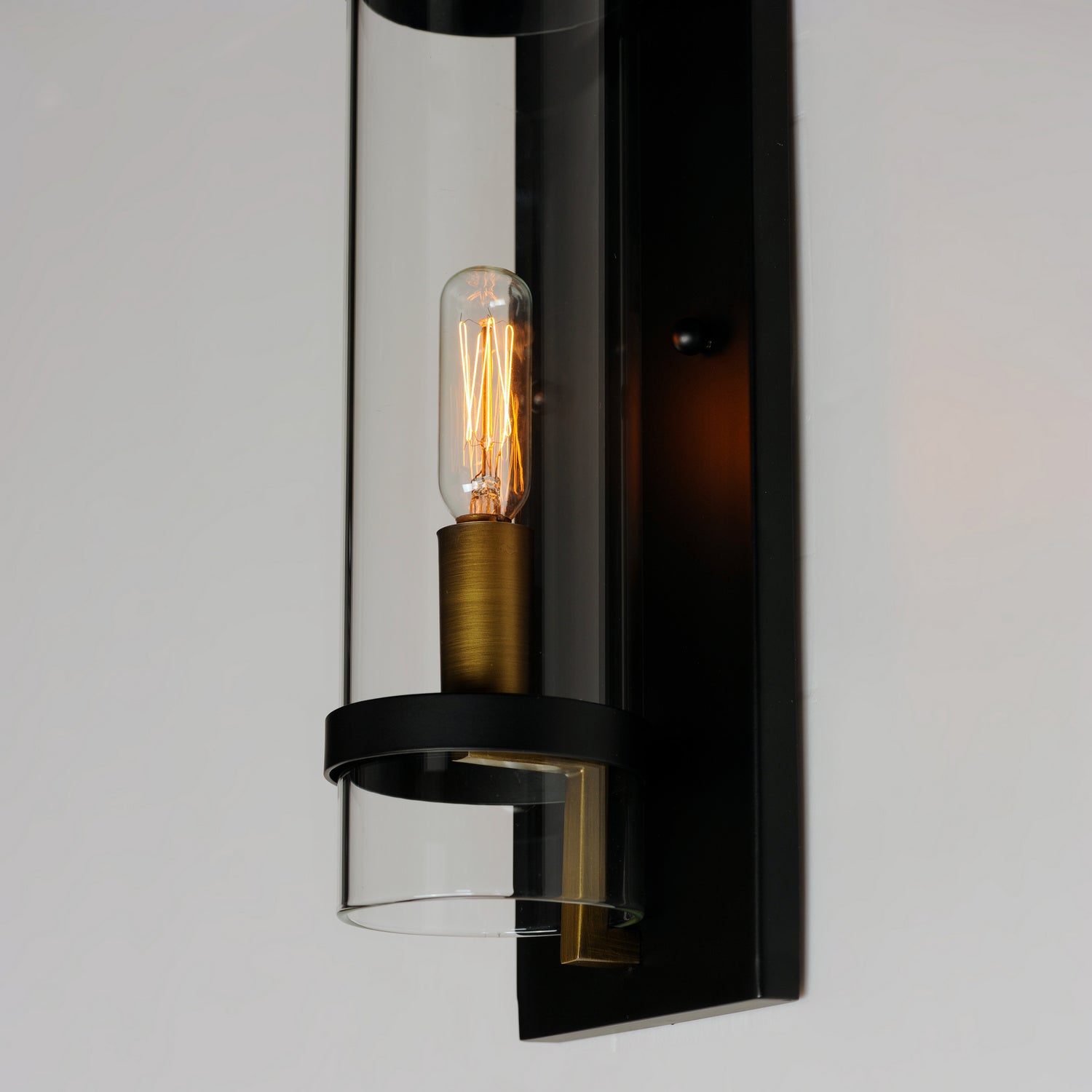 Maxim - 2640BKAB - One Light Wall Sconce - Capitol - Black / Antique Brass