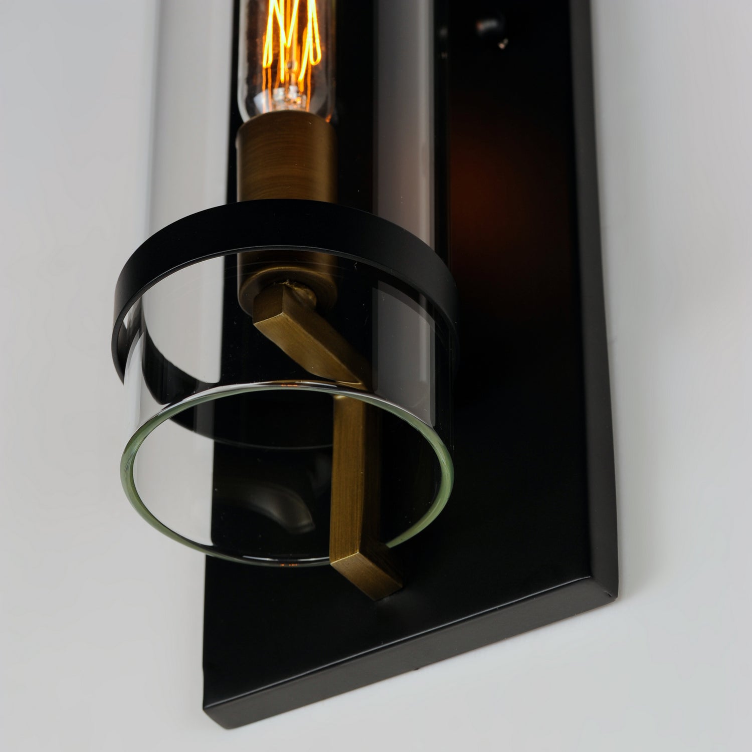 Maxim - 2640BKAB - One Light Wall Sconce - Capitol - Black / Antique Brass