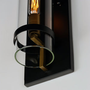 Maxim - 2640BKAB - One Light Wall Sconce - Capitol - Black / Antique Brass