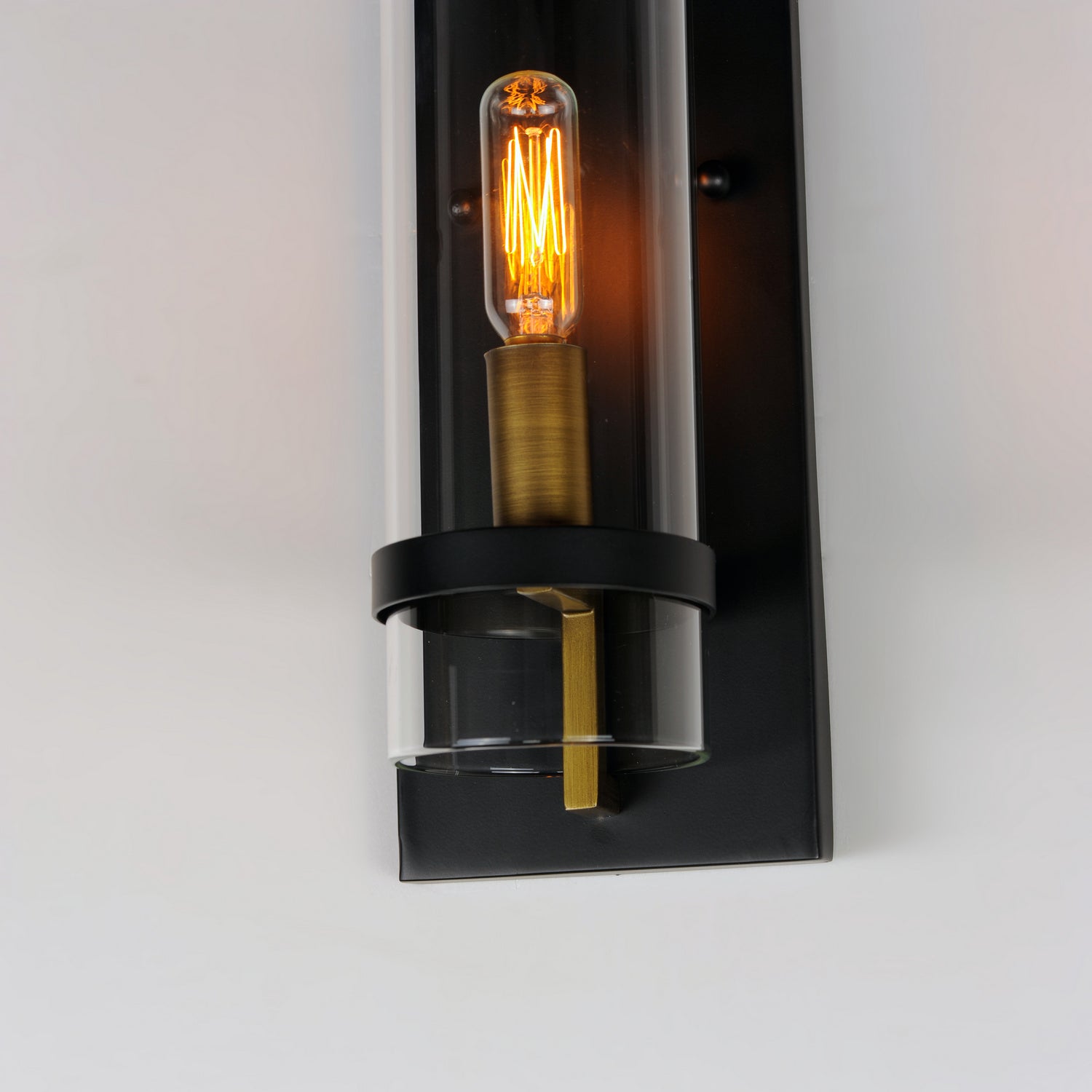 Maxim - 2640BKAB - One Light Wall Sconce - Capitol - Black / Antique Brass