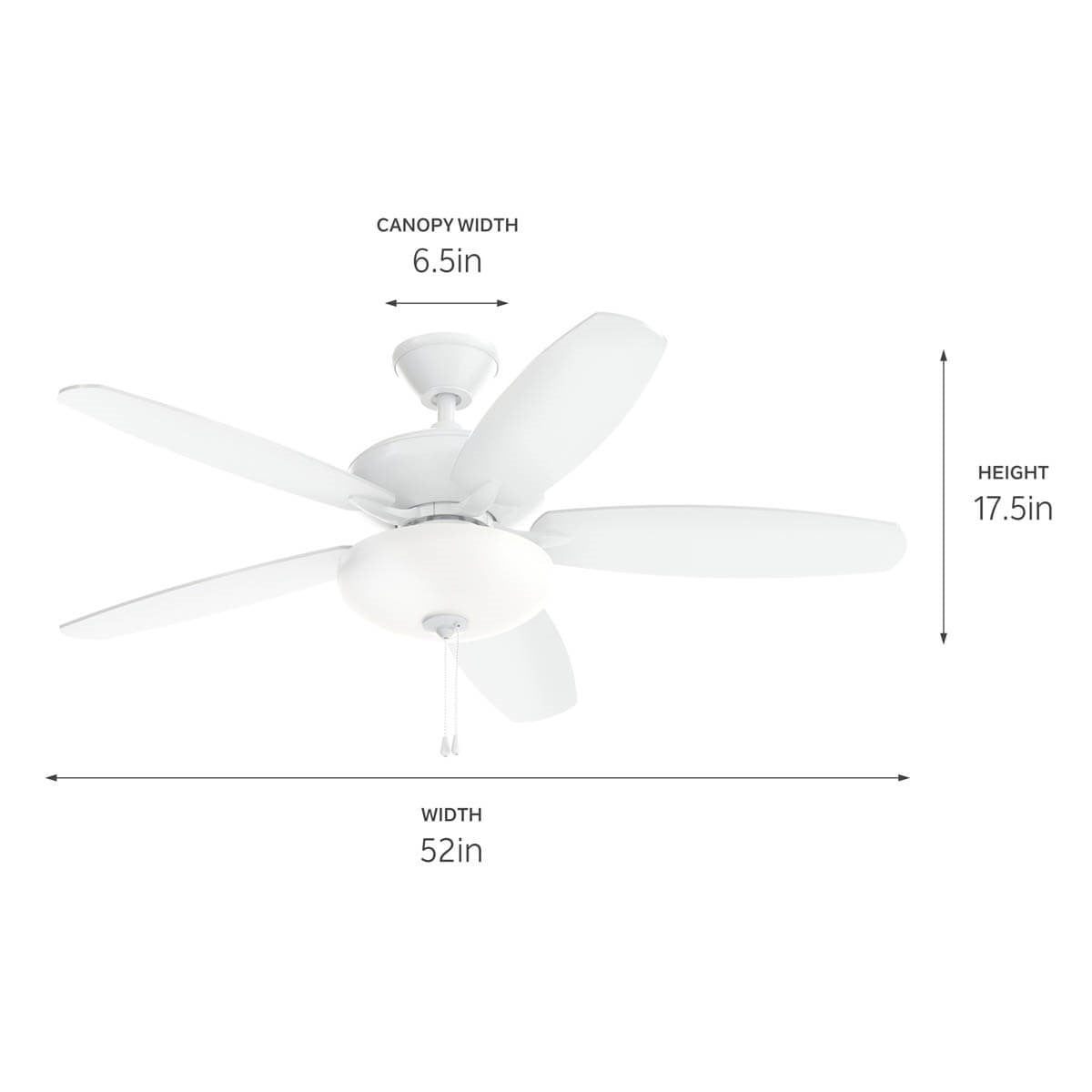 Kichler - 330161MWH - 52"Ceiling Fan - Renew Select - Matte White