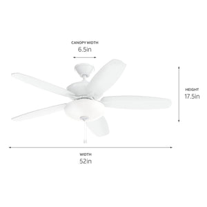 Kichler - 330161MWH - 52"Ceiling Fan - Renew Select - Matte White