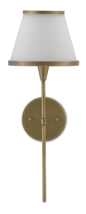 Currey and Company - 5800-0001 - One Light Wall Sconce - Bagno - Antique Brass/Opaque Glass