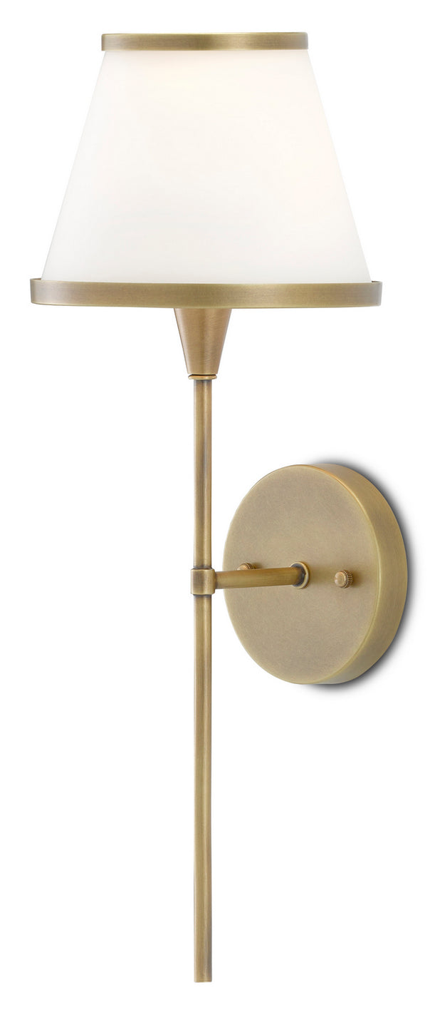 Currey and Company - 5800-0001 - One Light Wall Sconce - Bagno - Antique Brass/Opaque Glass