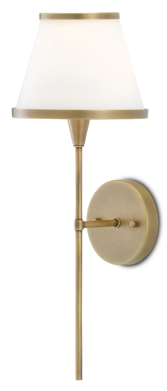 Currey and Company - 5800-0001 - One Light Wall Sconce - Bagno - Antique Brass/Opaque Glass