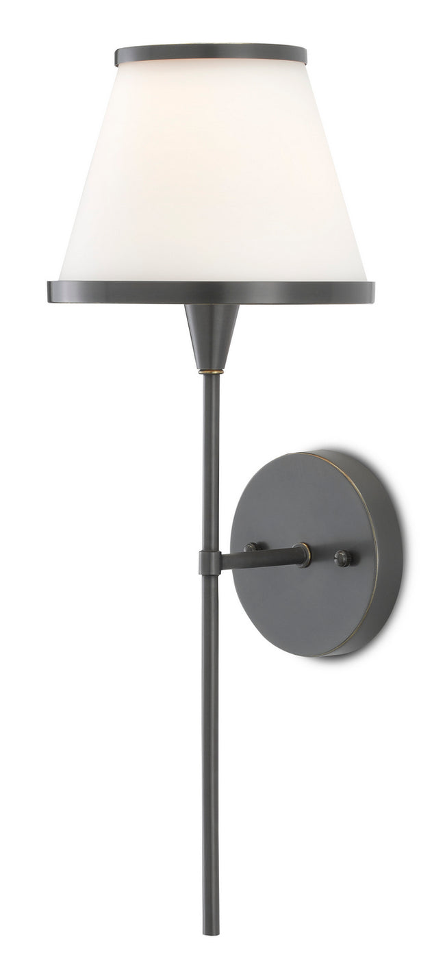 Currey and Company - 5800-0003 - One Light Wall Sconce - Bagno - Oil Rubbed Bronze/Opaque Glass