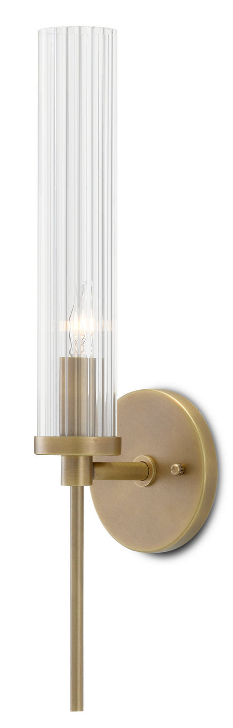 Currey and Company - 5800-0004 - One Light Wall Sconce - Bagno - Antique Brass/Clear