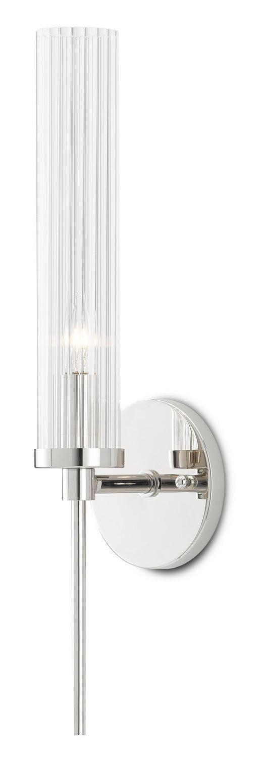 Currey and Company - 5800-0005 - One Light Wall Sconce - Bagno - Polished Nickel/Clear