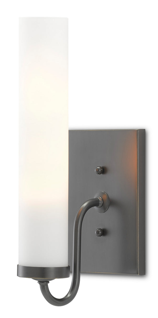 Currey and Company - 5800-0012 - One Light Wall Sconce - Bagno - Oil Rubbed Bronze/Opaque Glass